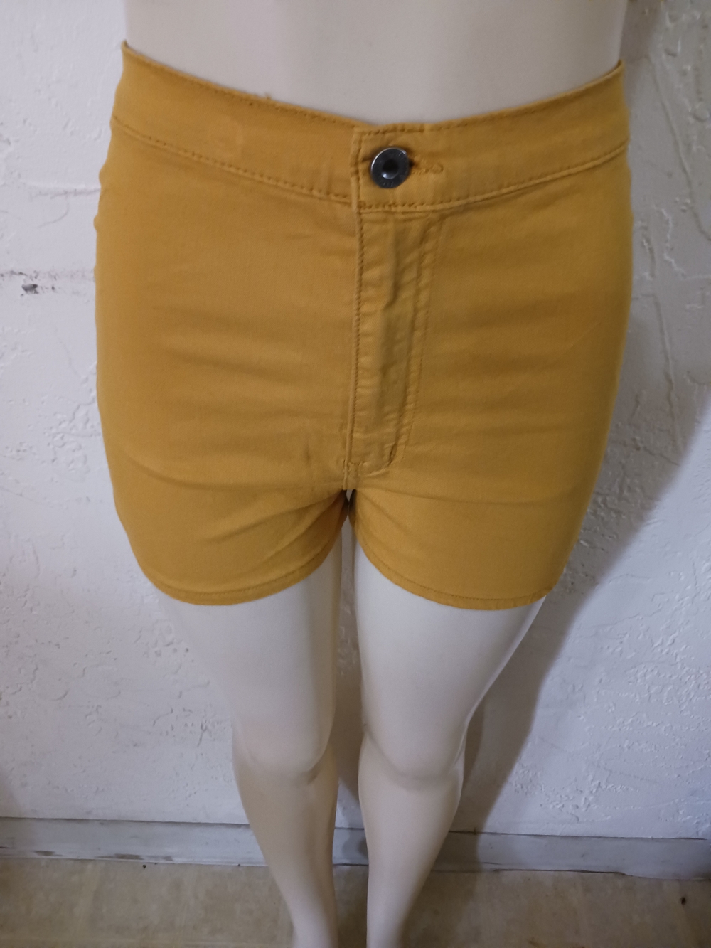 Aphrodite Mustard High Waist Button-Front Shorts